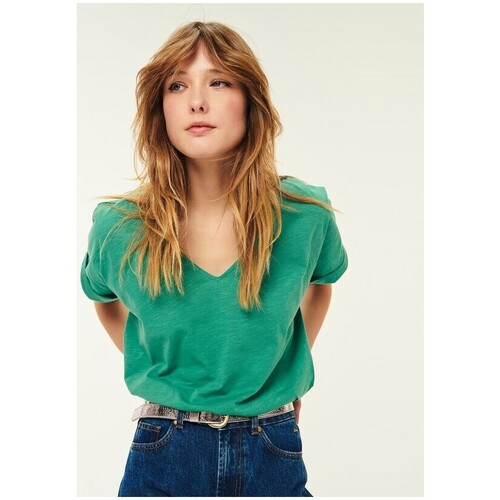 Vêtements Femme T-shirts manches courtes Des Petits Hauts Zaeline Tshirt Green Multicolore