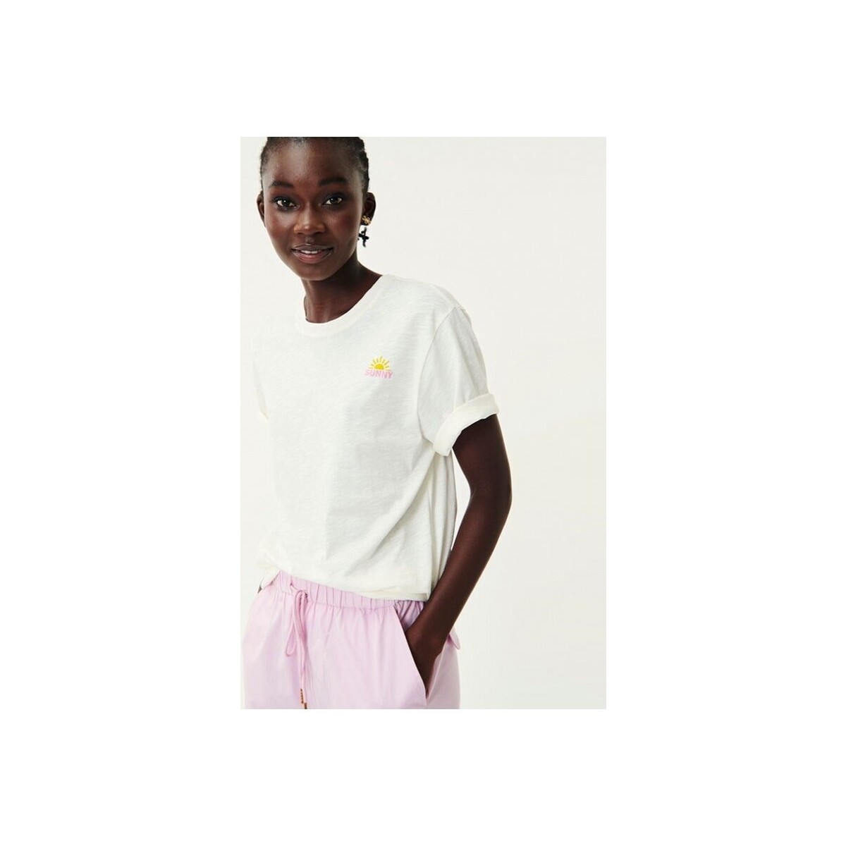 Vêtements Femme T-shirts manches courtes Des Petits Hauts Josia Tshirt Sun Multicolore