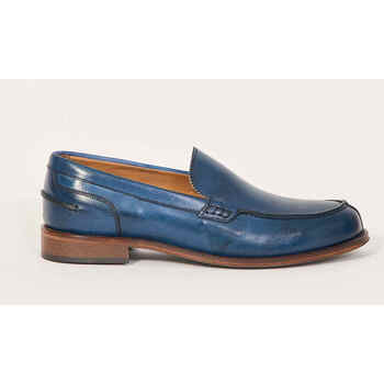 Chaussures Homme Mocassins Exton Mocassins  en cuir abrasé bleu Bleu