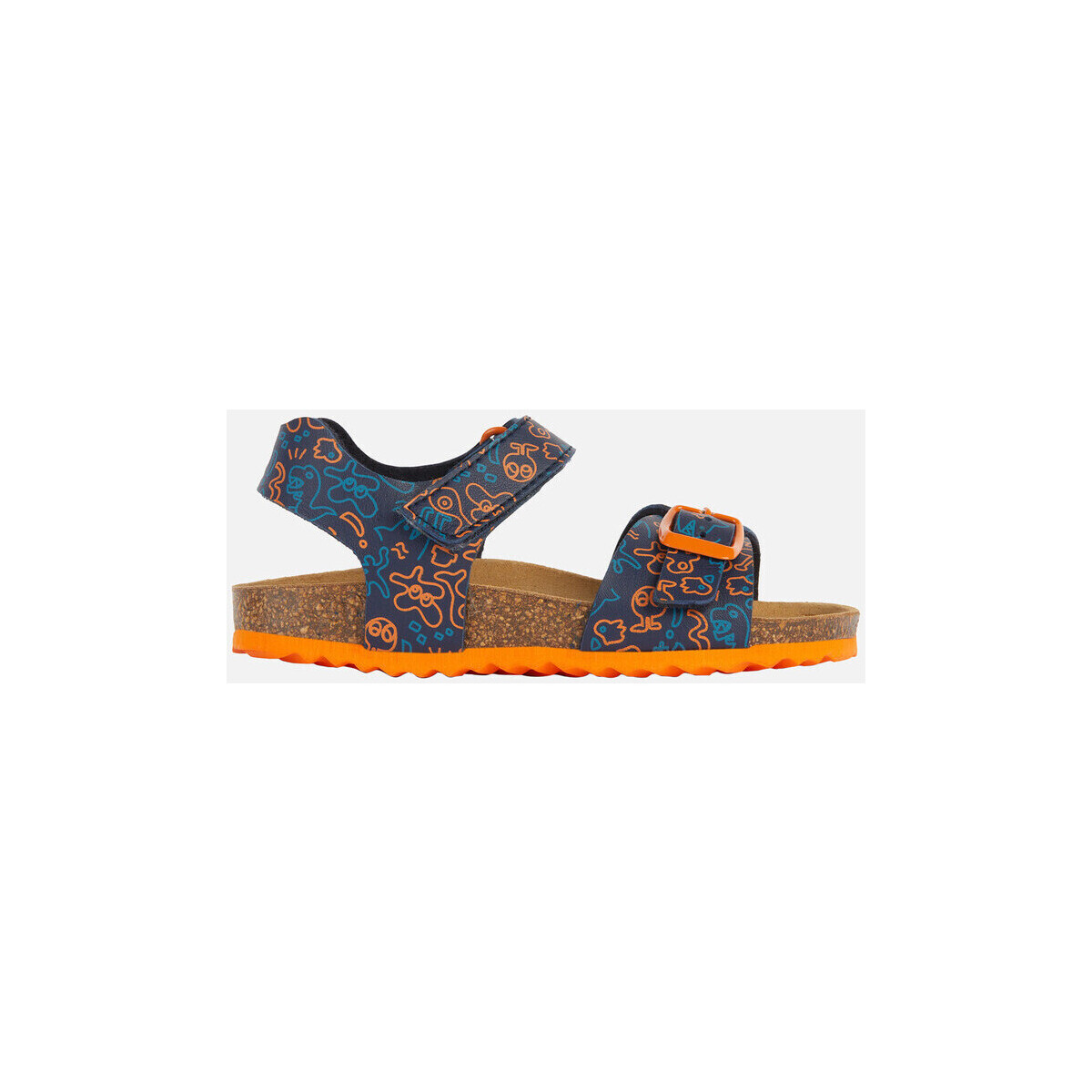 Chaussures Garçon Sandales et Nu-pieds Geox J GHITA BOY bleu marine/orange