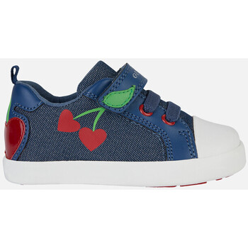 Chaussures Fille Baskets mode Geox B KILWI GIRL bleu aviateur/rouge