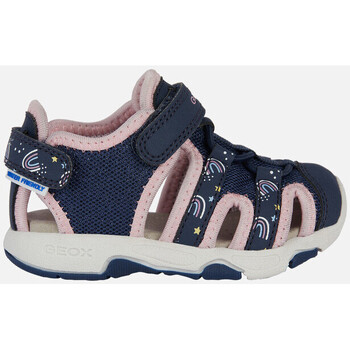 Chaussures Fille Men in Black and White Geox B SANDAL MULTY GIRL bleu marine/rose clair