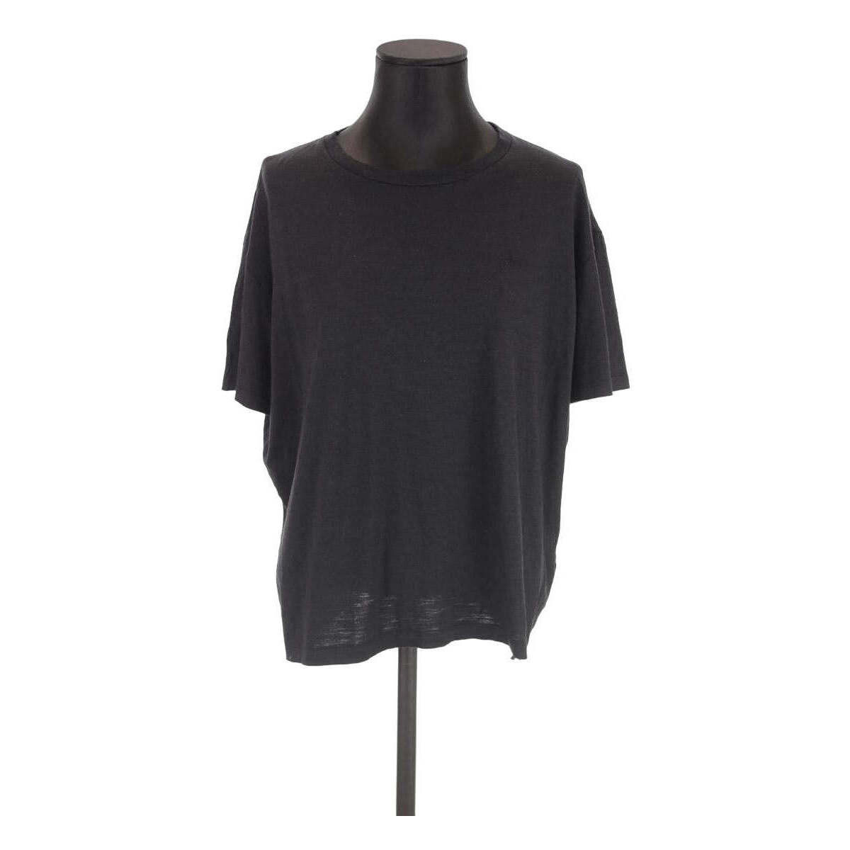 Vêtements Femme Débardeurs / T-shirts sans manche Saint Laurent T-shirt en laine Noir