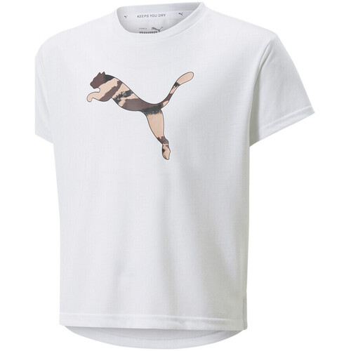 Vêtements Fille T-shirts manches courtes Puma 670191-02 Blanc