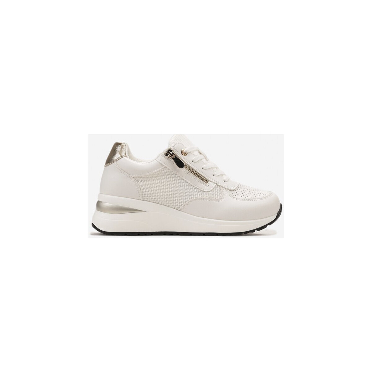 Chaussures Femme Baskets mode Vera Collection Baskets basses compensés à lacets, Blanc Blanc