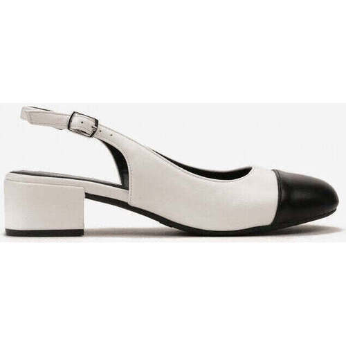 Chaussures Femme Escarpins Vera Collection Escarpins à bride arrière, Noir blanc Blanc