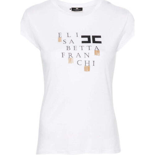 Vêtements Femme T-shirts manches longues Elisabetta Franchi  Blanc