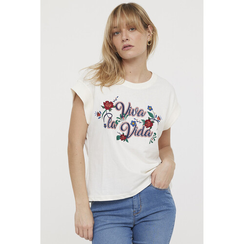 Vêtements Femme T-shirts & Polos Lee Cooper T-shirt AZINA Ivory Beige