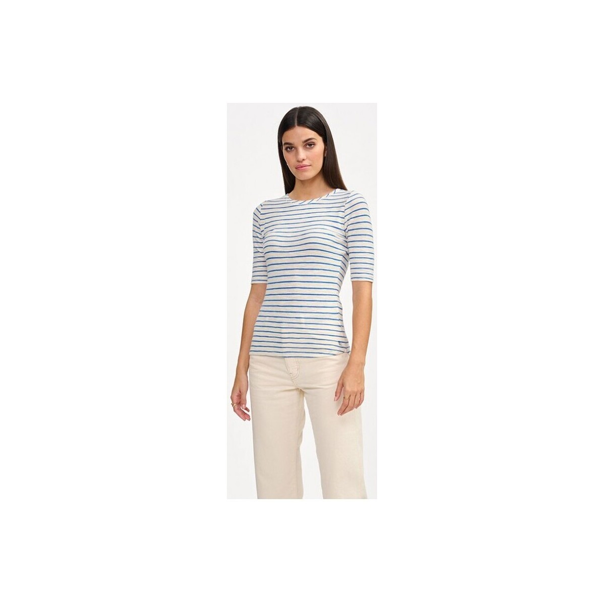 Vêtements Femme T-shirts manches courtes Bellerose Seas Tee White Stripes Multicolore