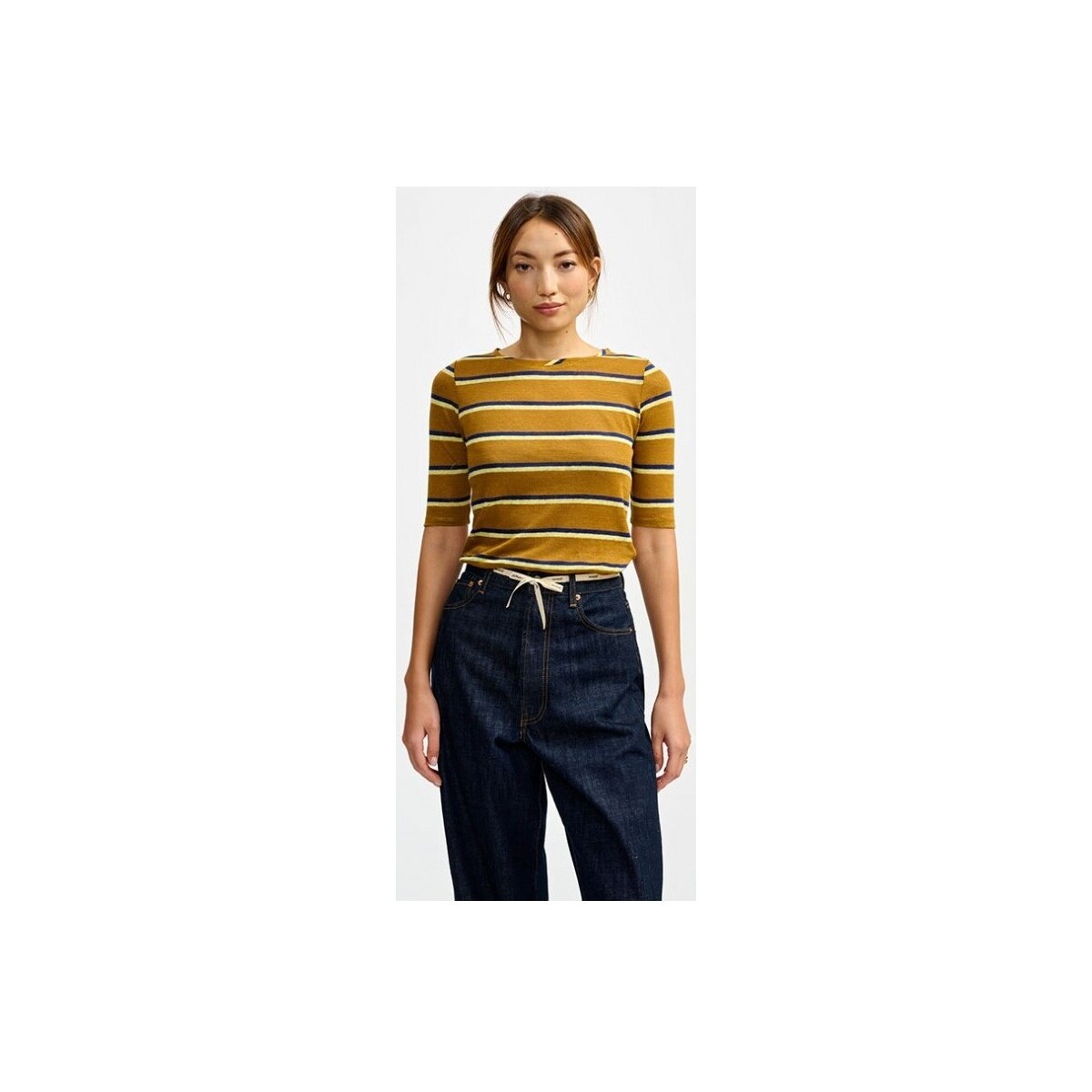 Vêtements Femme T-shirts manches courtes Bellerose Seas Tee Camel Stripes Multicolore