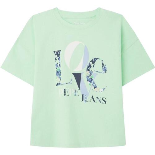 Vêtements Fille T-shirts manches courtes Pepe jeans  Vert