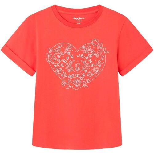 Vêtements Fille T-shirts manches courtes Pepe JEANS Runner  Rouge