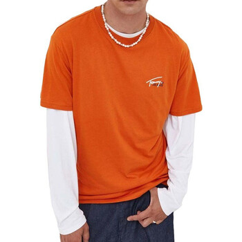 Vêtements Cotton T-shirts manches courtes Tommy Hilfiger DM0DM17714 Orange