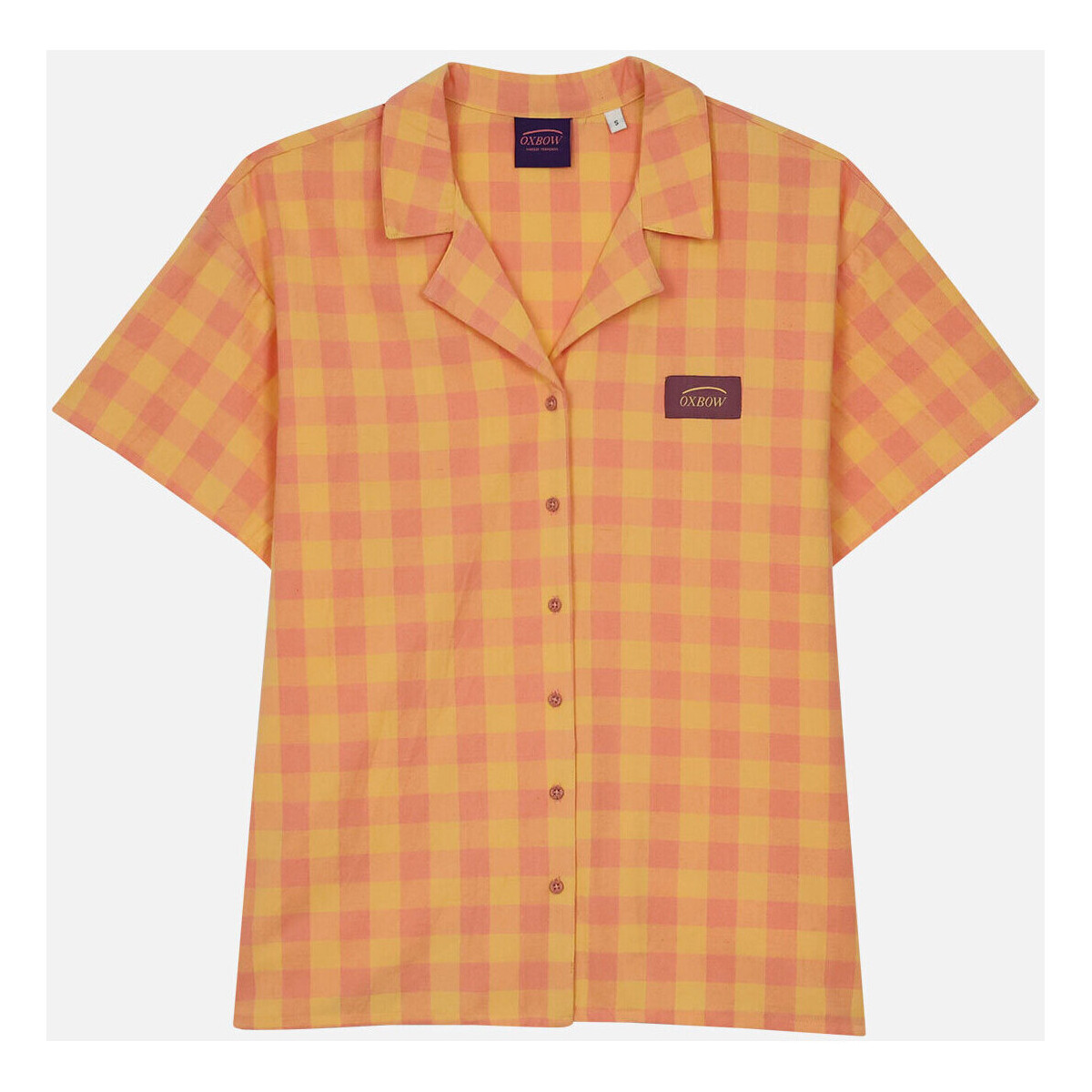 Vêtements Femme Chemises / Chemisiers Oxbow Chemise hawaienne à carreaux CAIFA Orange