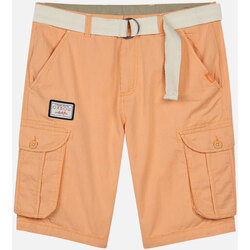 Vêtements Homme Shorts selvedge / Bermudas Oxbow Bermuda rayé ceinture intégrée ORPEK Orange