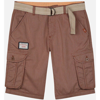 Vêtements Homme Shorts Denim / Bermudas Oxbow Bermuda rayé ceinture intégrée ORPEK Marron
