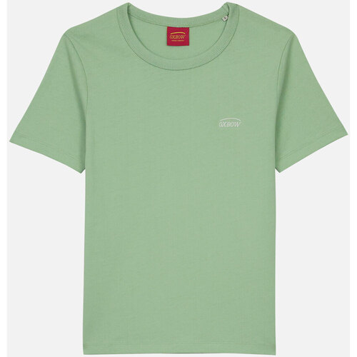 Vêtements Femme Walk & Fly Oxbow Tee-shirt col rond uni brodé TALPHIN Vert