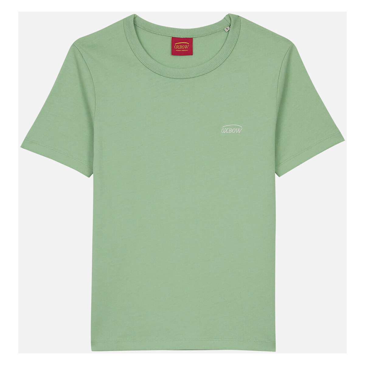 Vêtements Femme T-shirts manches courtes Oxbow Tee-shirt col rond uni brodé TALPHIN Vert