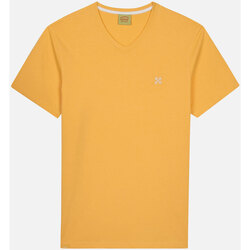 Vêtements Homme T-shirts manches courtes Oxbow Tee shirt uni col V 4flo brodé poitrine TIVE Orange