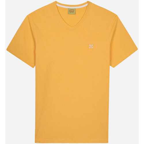 Vêtements Homme Hip Hop Honour Oxbow Tee shirt uni col V 4flo brodé poitrine TIVE Orange