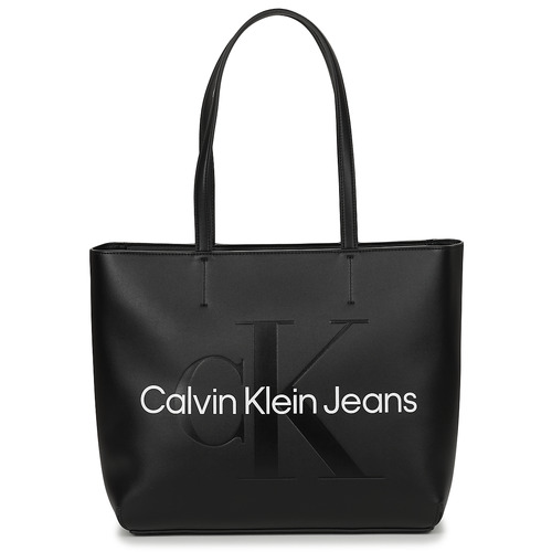 Sacs Femme Cabas / Sacs shopping Calvin Klein Jeans Felpa offwhite nero CKJ SCULPTED NEW SHOPPER 29 Noir