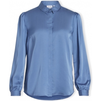 Vêtements Femme Collection Printemps / Été Vila Noos Shirt Ellette Satin - Coronet Blue Bleu