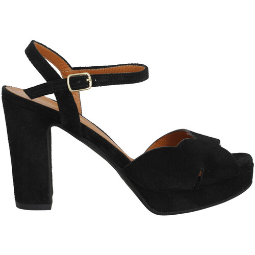 Chaussures Femme Sandales et Nu-pieds Les Venues 6261 Velours Femme Nero Noir