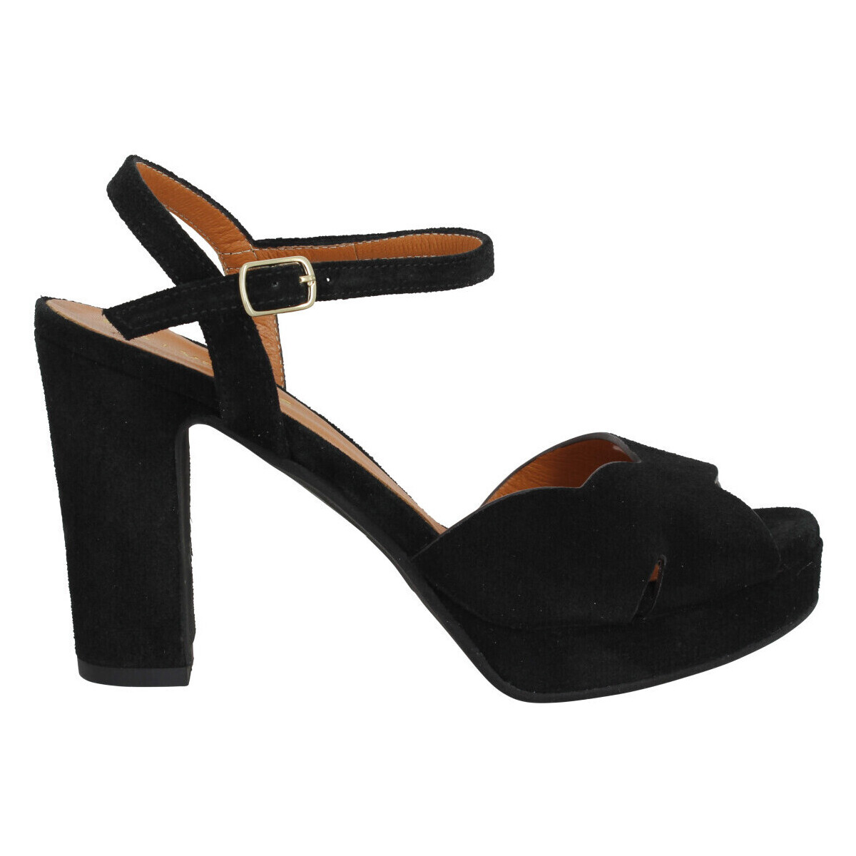 Chaussures Femme Sandales et Nu-pieds Les Venues 6261 Velours Femme Nero Noir