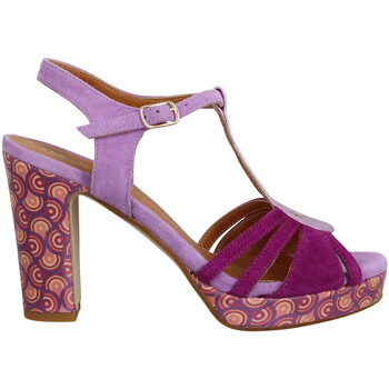 Chaussures Femme Sandales et Nu-pieds Les Venues 6259 Philipp Plein logo waistband denim leggings Violet