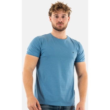 Vêtements Homme T-shirts double-breasted courtes Benson&cherry twist Bleu