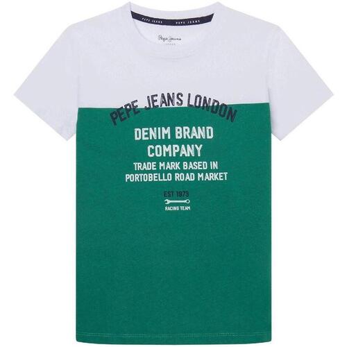 Vêtements Garçon T-shirts manches courtes Pepe JEANS lace  Vert