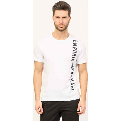Vêtements Homme Emporio Armani Tote Bags Emporio Armani Bag In Synthetic Leather Emporio Armani T-shirt homme  avec logo vertical Blanc