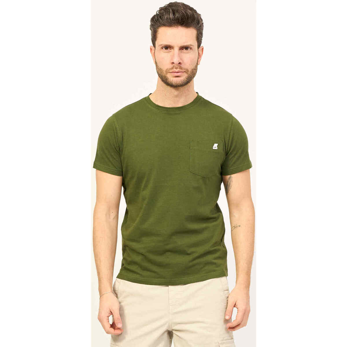 Vêtements Homme T-shirts & Polos K-Way T-shirt Regular col rond  Sugar avec poche poitrine Vert