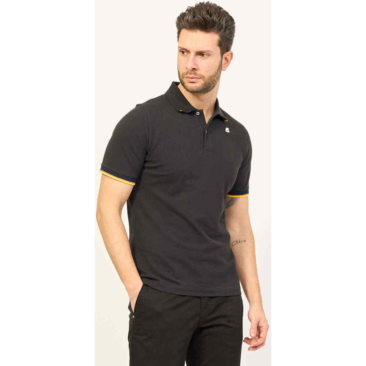 Vêtements Homme Boss Long Sleeve Stripe Polo Shirt Polo homme Vincent de  avec bords contrastés Noir