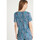 Vêtements Femme T-shirts & Polos Daxon by  - Tee-shirt femme plissé permanent Bleu