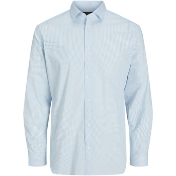 Vêtements Homme Chemises manches longues Jack & Jones Chemise coton biologique slim Bleu