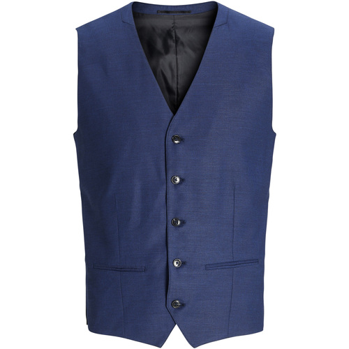 Vêtements Homme Gilets / Cardigans Jack & Jones Gilet laine Bleu
