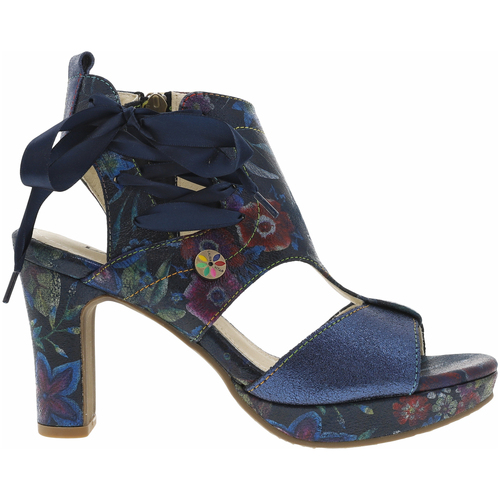 Chaussures Femme Sandales et Nu-pieds Laura Vita Nu-pieds cuir talon décroché haut Bleu