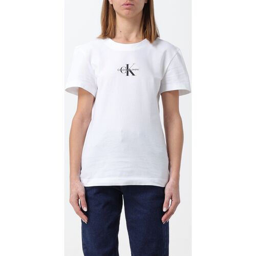 Vêtements Femme T-shirts & Polos Calvin Klein Jeans J20J222564 YAF Blanc