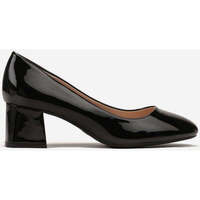 Chaussures Femme Escarpins Vera Collection Escarpins à bout rond et talon Large, Noir Verni Noir