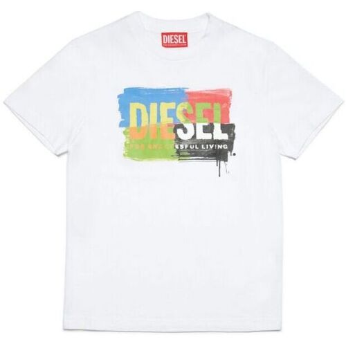 Vêtements Enfant T-shirts & Polos Diesel J01776-00YI9 - TKAND-K100 WHITE Blanc
