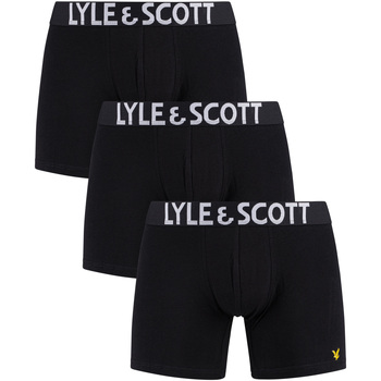 Lyle & Scott Lot de 3 boxers en coton Daniel Noir