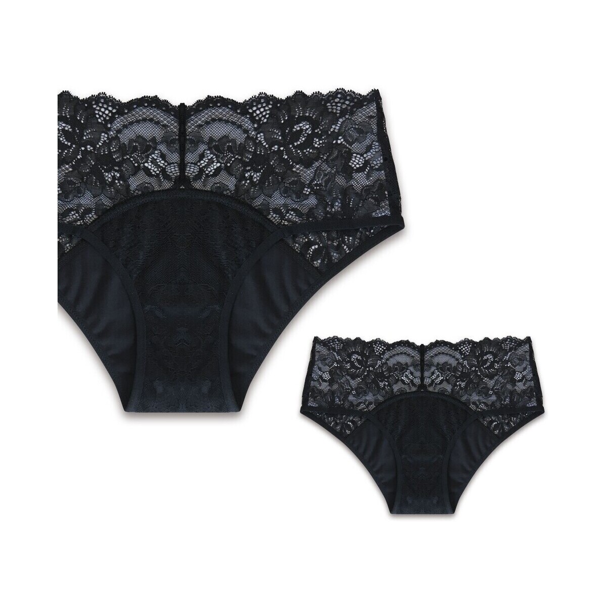 Sous-vêtements Femme Culottes & slips Freedom Lot de 2 culottes menstruelles dentelle Noir