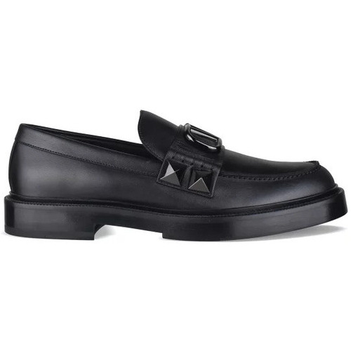 Chaussures Homme Mocassins with Valentino Mocassins Stud Sign Noir