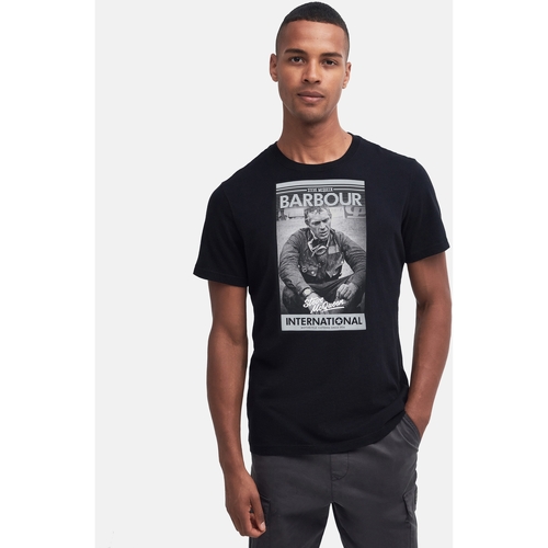 Vêtements Homme T-shirt Essential Large Logo Barbour mts1246 Noir