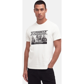 Vêtements Homme T-shirt Essential Large Logo Barbour mts1247 Blanc