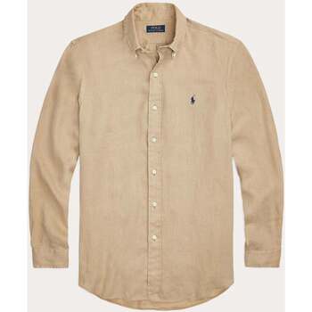Vêtements Homme Chemises manches longues Ralph Lauren Chemise  ajustée beige en lin Beige
