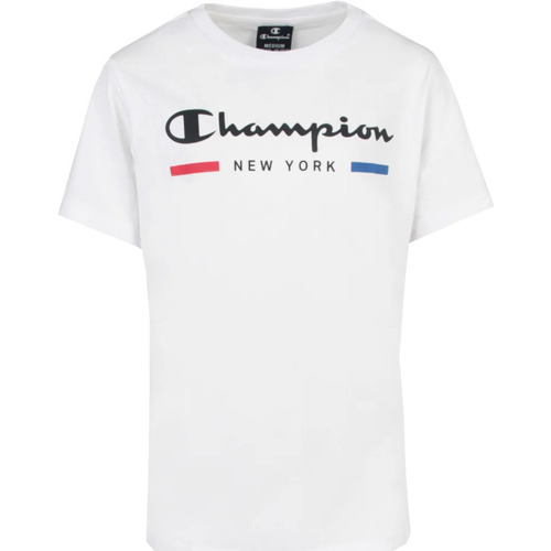 Vêtements Enfant Polos manches courtes Champion NEW YORK T-Shirt Blanc