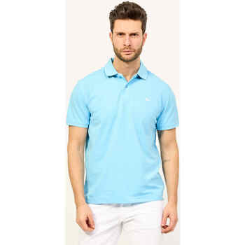Vêtements Homme T-shirts & Polos Pochettes / Sacoches Polo homme  à col côtelé Bleu