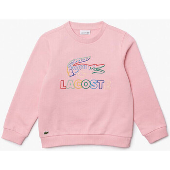 Vêtements Enfant Sweats Lacoste Sweatshirt à col rond  Enfant en molleton de coton brodé Rose